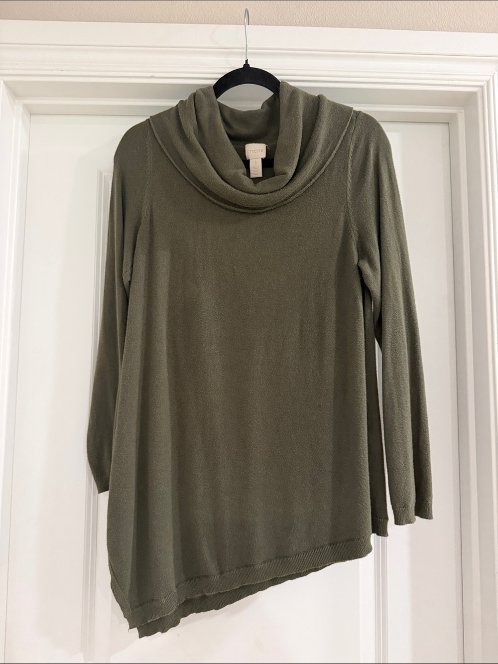 Olive Green Cowl Neck Women's Sweater